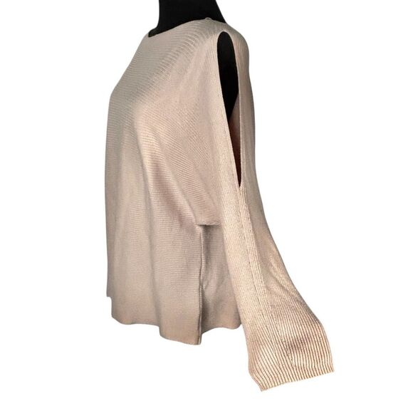 VINCE CAMUTO Dolman Sleeve Sweater Pink Ribbed Cold Shoulder - Picture 1 of 8